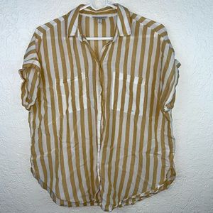 Lucky brand gold strip button down shirt